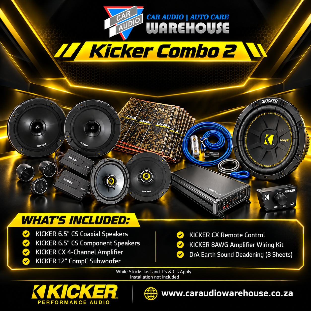 KICKER Combo 2 complete car audio package